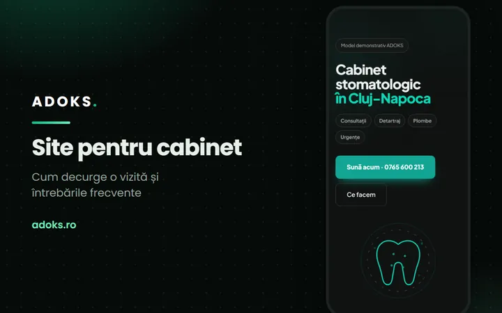 Modelul de site pentru cabinet medical, deschis pe telefon
